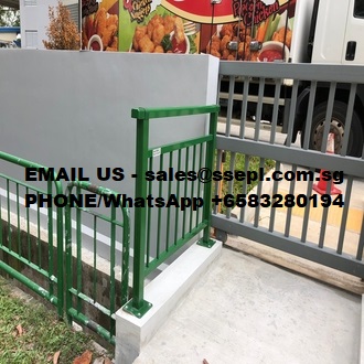 17372373374 Green color drainage railing - Singapore Specialized Engineering Pte ltd